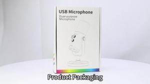 Prodcast Microphone USB Streaming Mic RGB With Noise Reduction Software Mic Gain Mute For Gaming Live