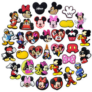 Mesuca | Mesuca 10/20/33Pcs Set New Cartoon Mickey Minnie Rubber PVC Shoe Charms For Slides Sandals DIY Custom Accessories Cute Character