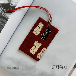 Japanese Style Fabric Crafts Card Holder with Lanyard Student Campus Meal Card Bus Subway Elevator Card Monthly Ticket Universal Protective Cover Female