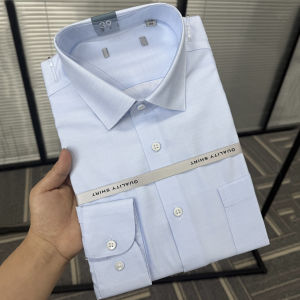 เสื้อเชิ้ตแขนยาวผู้ชาย ผ้าผสม ลายสีพื้น ทรงหลวม ทรงปกติ คอเหลี่ยม ระบายอากาศได้ดี ระบายความชื้นได้ดี ฤดูร้อน 2025