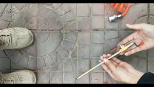 Car Tire Fast Inflation Rod Hand Crank Tire Inflator Nozzle Fast Filling Rod With Pressure Gauge