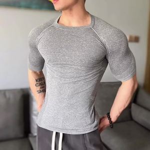 JIANSHENSHIJIAJIANSHEN | Quick-drying High-elastic Seamless Fitness Training T-shirt