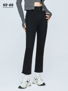 Sp68 Mid-Rise Straight Leg Jeans Loose Fit Black Simple Versatile Autumn New Arrival Womens Premium Fashion Cotton Stretch Denim