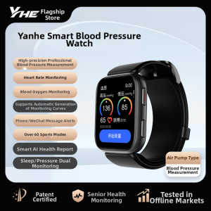 YHE | High Precision BP & HR Health Monitoring Smartwatch Pneumatic