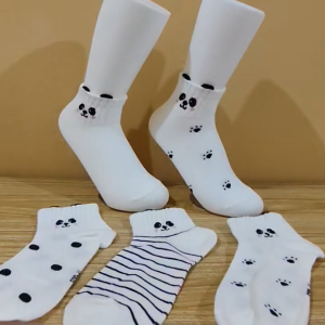 S12C 5Pasang Kaus Kaki Wanita Remaja Dewasa Panda Kaos Kaki Pendek Import Kualitas Premium
