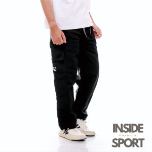 Celana Outdoor Celana Cargo Panjang Pria Wanita Celana Kargo Katun Korean Style Kekinian Hitam
