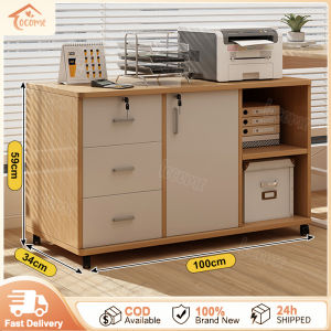 【Movable & Lockable】Wooden File Cabinet Drawer With Lock Unit Mobile Pedestal Drawer With Wheels Minimalist Home Office Drawer File Cabinet Storage Movable Bookshelf Lockable Bookcase