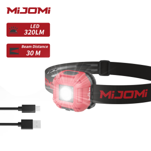 ไฟหน้าขนาดเล็กชาร์ตไฟได้ MIJOMI H10ไฟหน้าไฟฉายติดศีรษะ3โหมดน้ำหนักเบาพกพาได้เอียงได้180องศากันน้ำสำหรับการเดินป่าการวิ่งตอนกลางคืนเล่นกีฬากลางแจ้ง
