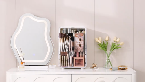 Next Day Makeup Organiser Transparent Makeup Storage Box Dustproof Covered Cosmetic Storage Cabinet