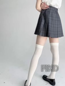 Knee High Socks Ladies Long Tube School Socks Black/White JK Over Knee Socks Women Basic Classic Versatile Long