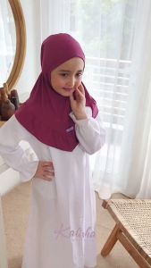 Hijab Instan Anak Jersey Non Pet Kerudung Geblus Jersey Premium