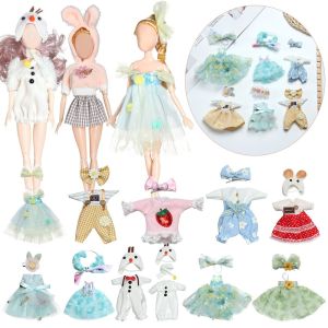 OKDEALS TỰ LÀM Vải May Mùa hè 16 ~ 17cm Búp Bê Búp Bê Ăn Mặc Đồ chơi Ren Váy Đồ chơi Quần Áo