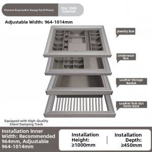Multifunctional Closet Organizer Adjustable Drawer Jewelry Box and Trousers Rack