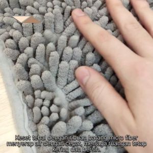 Keset Kamar Mandi Estetik Serap Air Anti Licin Karpet Cendol Super Tebal Anti Slip Menyerap Air