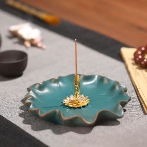 Golden Lotus Clip Alloy Incense Stick Holder Sandalwood Coils Sticks Insence Burner 金色莲花香夹香插 葫芦香座 迷你香座