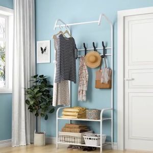 Rak Gantungan Baju Stand Hanger / Rak Sepatu Penyimpanan Jaket Topi Rak Jemuran Baju / Rak Penyimpanan Serbaguna