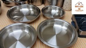 Khay đựng Chockmen size 16-18-20-22 chất liệu inox 18/10 cao cấp đựng thực phẩm ướp đố ăn nướng hấp ckm856