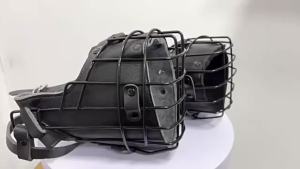 Stainless Steel Adjustable Dog Muzzle Cage - Breathable Anti-Bite Training Cover with Buckle for Medium/Large Dogs Allows Drink