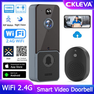 EKLEVA T6 Smart Wireless WiFi Video Doorbell Smart Home Outdoor Door Bell Intercom HD Night Vision Motion Detection Security Protection(battery no inlcude)