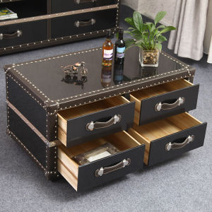 Scandinavian Modern Minimalist Living Room Coffee Table Hotel Club American Style Retro Small Apartment Creative Ins Furniture Tea Maker Table