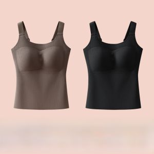 miiow | Thickened One-Piece Womens Tank Top Vest Warm Base Layer Underwear Seamless Comfortable Pad Included Autumn Winter New Style
