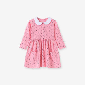 Little Maven Autumn Print Cotton Girls Dress Soft Treatment Cotton 100% Long Sleeve Dress for Ages 2-7 Kids Fashion