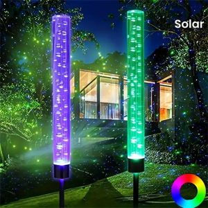 1/2/4PC Solar Reed Lamp Bubble Stick RGB Colorful Acrylic Courtyard Park Scenic Area Lawn Garden Insertion Landscape Lamp
