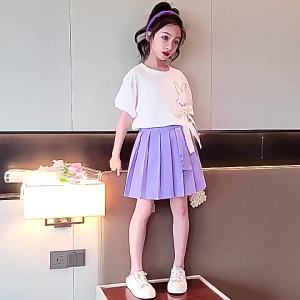 Váy Mùa Hè Thời Trang Trẻ Em Vừa Và Lớn Váy Xếp Ly Phong Cách Đại Học Bộ Đồ Hai Mảnh Mùa Hè Cho Bé Gái Phong Cách Phương Tây Mới Nổi Tiếng Trên Mạng