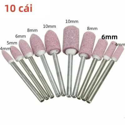10pc 4-10mm Đầu Đánh Bóng Đầu Bánh Xe Đầu Mài Mòn Đá Gắn Mài Mòn Đầu Mài Nhám Cho Dremel Dụng Cụ Điện Quay Gia Công Kim Loại
