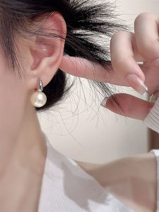 Elegant Champagne Pearl Stud Earrings 925 Sterling Silver Simple Versatile Daily Commute Luxury Fashion OL Style Womens Jewelry