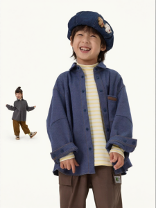 Q21 | Long Sleeve Casual Dye Fast Childrens Denim Shirt Jacket
