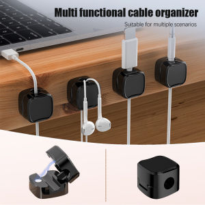 Strong Non-Magnetic Cable Clips Adjustable Adhesive Cord Holder Under Desk Wire Organizer for Home Office Car Wall