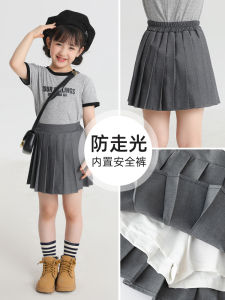Girls Summer Plaid Mini Skirt School Uniform Style Anti-Light Baby Clothes New Design JK Childrens Clothing Moon Kids Brand