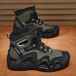Casual Mens Martin Boots High Top Black Increase Height Rotation Buckle Sports Work Boots Comfortable Breathable Wear-resistant