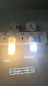 Shuai Jia Energy-saving Plug-in LED 3-watt Small Night Light with Switch Compact Efficient for Bedroom Bedside Lamp Desk
