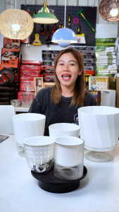 กระถางต้นไม้ระบบดูดซึมน้ำอัตโนมัติพร้อมเชือกดูดซับน้ำดีไซน์ 2 ชั้นต้นไม้โตไว สุขภาพดี ดูแลง่าย ไม่ต้องคอยเฝ้ารดน้ำ