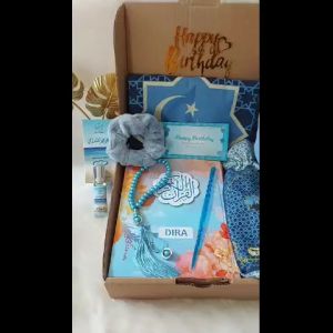 Hampers Al Quran Set Box Muslim Untuk Ulang Tahun Wedding FREE Custom Nama DI Cover BLUE SERIES