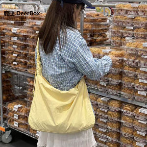 DeerBox Korean Style Pleated Cloud Bag Womens Large Capacity Red Canvas Crossbody Single Shoulder Bag Casual Tote Bag