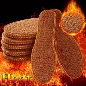 Winter Alpaca Wool Insoles Soft Plush Warm Thicken Foot Thermal Shoe Insole for Women Men Breathable Snow Boots Shoes Heat Pads