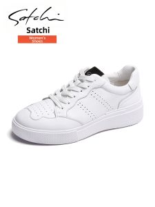 Trendy Soft Thick-soled Perforated Leather Breathable Women Shoes