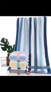 1pc 70x140CM - TUWALYA / Cotton Striped Bath Towel  Absorbent & Quick-drying Face Towel Super Soft & Thickened Bathing Towel For Home Bathroom Ideal Bathroom Supplies XK-15