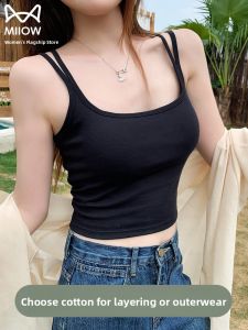 miiow | Cat Woman Strap Vest Women Summer Outdoor Wear Beautiful Back Base With Chest Pad Underwear Slim Cotton Inner Match Anti Light Bra