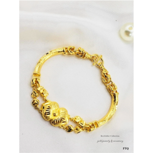 สร้อยข้อมืองานหุ้มทองคำแท้ 24k หนาพิเศษ สวยเทียบทองแท้ ไม่ลอกไม่ดำ