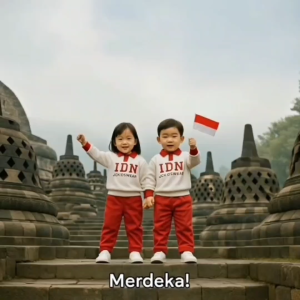 Baju Anak Olahraga Merah Putih Usia 4-12 Tahun Tema Kemerdekaan Indonesia /Baju Agustusan