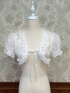 Áo Khoác Ngắn Tay Mùa Hè PinkBé Gái Lót Ren Voan Đa Năng Áo Khoác Ngoài Cổ Chữ V Dài Tay Phong Cách Hàn Quốc Áo Khoác Ngoài