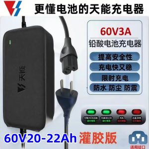 TianNeng Battery Charger 48V 60V 72V 20Ah 35Ah 45Ah for Tricycle Universal Lead Acid Battery Charger Three Stage Mode T Type Three Hole Plug