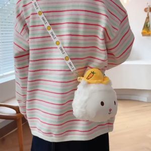 Túi đeo chéo Thú Bông Bé Cừu trắng Mũ Cà Rốt Nhồi Bông siêu đáng yêu