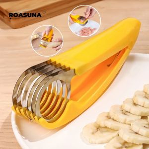 Eco-friendly Banana Slicer Cutter:Premium Plastic Kitchen Tool for Fruits&Vegetables-Ideal for Slicing Cutting Cucumbers & More