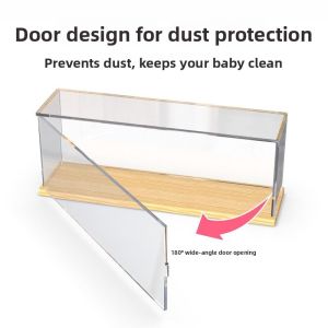 Acrylic Transparent Dustproof Storage Box for Figurine Clay Model Display Case with Door Home Organization Toy Storage Box