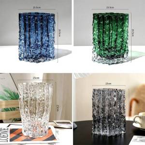 ช่อดอกไม้โรสสีใสระยิบระยับแบบกลวง วัสดุแก้ว ขนาดเล็ก สำหรับตกแต่งบ้าน รูปดอกไม้สด จุดชมวิวในห้องนั่งเล่น